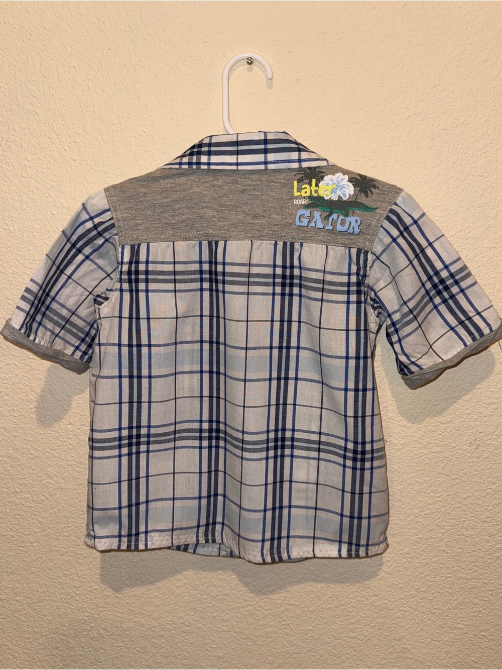 Kids Blue and White Plaid Button-Up Shirt by Nannette Kids (size 4) - Picture 7 of 9